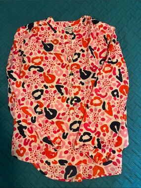 Buckhead Betties Pink Multi-Print Button-Front Blouse